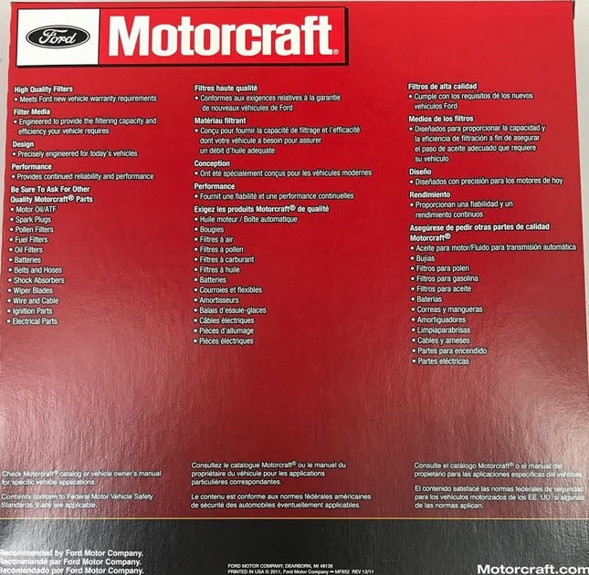Motorcraft FP7A Cabin Air Filter for select / models