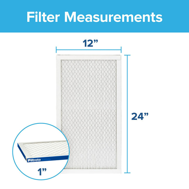 Filtrete 12x24x1, AC Furnace Air Filter, MPR 2200, Healthy Living Elite Allergen, 6-Pack (Exact Dimensions 11.69 x 23.69 x 0.78)