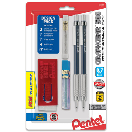 Pentel GraphGear 500 Automatic Pencil Kit, 0.7mm, 