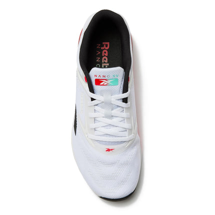 Reebok Nano X5 Mens Shoes, Cross Training and Light Running Sneakers for Men, Footwear White/Black/Energy Red, 5.5 Women/4 Men