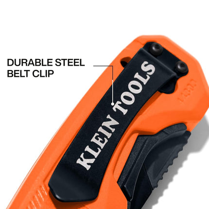 Klein Tools 44303 FLICKBLADE Folding Utility Knife with Blade Storage, Utility Knife with 5 Blades, Compact with Side Release Button and Dual Locking Positions