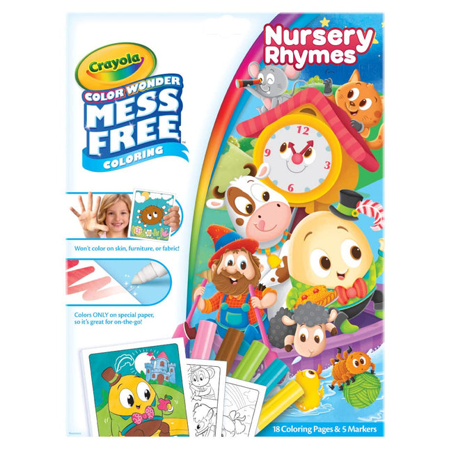 Crayola Color Wonder Nursery Rhymes, Mess Free Coloring Pages & Markers, Gift for Kids, Age 3, 4, 5, 6, Multicolor