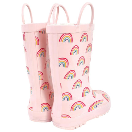 Hudson Baby Unisex-Child Rain Boots, Pink Rainbows, 12 US Toddler
