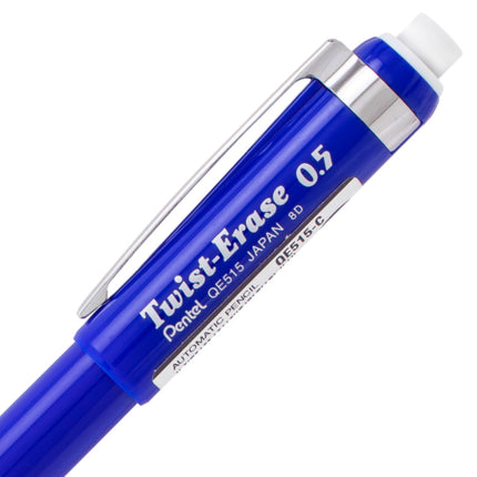 Portaminas Pentel Twist Erase III de 0,5 mm, paquete de 4 unidades de colores surtidos (1 de cada uno: negro, azul, verde, violeta)