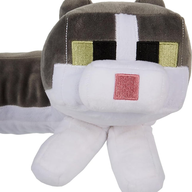 Mattel Minecraft Purring Sounds Neck Pillow, Cat Plush Toy with Sound for Travel, Comfort & Play, JGR36