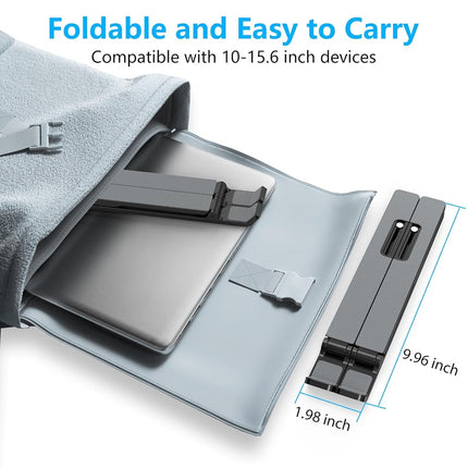 Nayka Adjustable Laptop Stand, Portable Laptop Riser for Desk, ABS+Silicone Foldable Ventilated Cooling Notebook Holder Stand for 10-15.6” Laptops,Tablets
