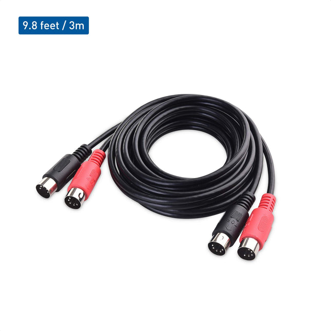 Cable MIDI Doble DIN de 5 Pines de Cable Matters (Cable MIDI Combinado de 5 Pines) - 3 Metros