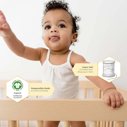 Bodysuit, 3-pack Short Long Sleeve One-piece Bodysuits, 100% Organic Cotton Burt's Bees BabyUnisex Baby, Cloud White Camis, 18 Meses