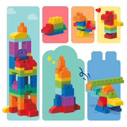 MEGA BLOKS First Builders Big Building Bag Toddler Blocks Toy Blue