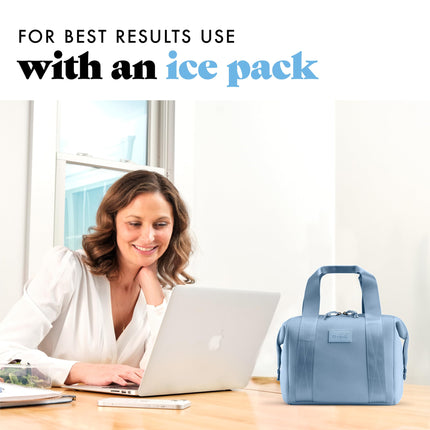 Fit & Fresh Remi Lunch Bag for Women Work – Neoprene Lunch Tote with Containers & Ice Pack, Reusable Meal Prep Lunch Box, Large Capacity, Machine Washable, Slate
