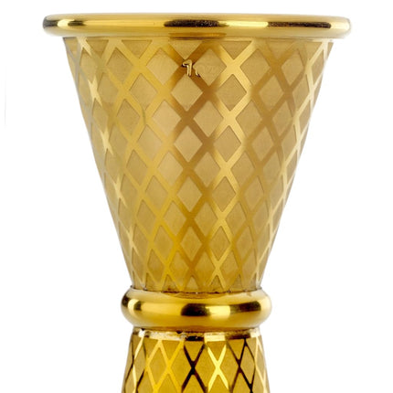 Barfly 1 x 2 oz. Diamond Lattice Etch Japanese Style Jigger, Gold Plated
