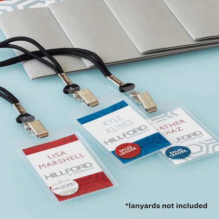 Avery Heavy Duty Badge Holders, 4" x 3", 25 Vertical ID Badge Holders (74472)