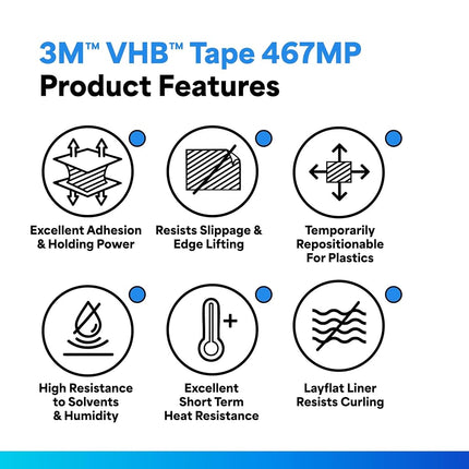 TapeCase 6-5-467MP 467MP 6in X 5yd Clear Adhesive Transfer Tape (1 Roll)