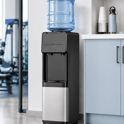 Euhomy Hot & Cold Water Dispenser, Top Loading Water Dispenser for 3 or 5 Gallon Bottles, Top Loading Hot & Cold Water Dispenser with Child Safety Lock, for Office, Home