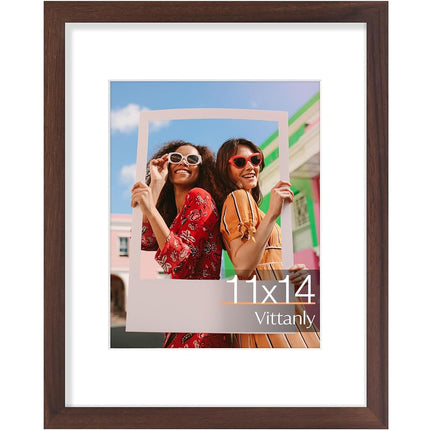 Vittanly 11x14 Picture Frame, Brown Photo Frame fo