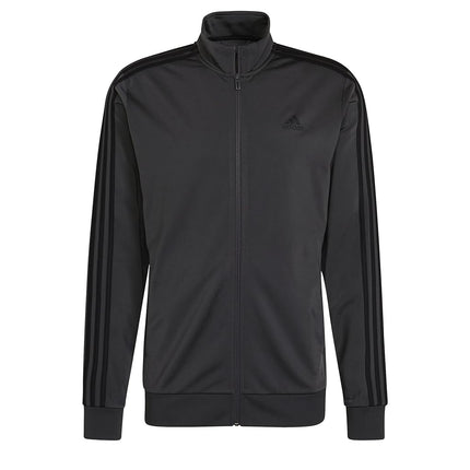 adidas Men's Big & Tall Essentials Warm-Up 3-Stripes Track Top, Dark Grey Heather/Black, XX-Large/Tall
