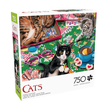 Buffalo Games – 750 Piece Cats Playtime Colorful Puzzle for Adults – Precision-Cut Pieces, Beautiful Artwork, and Hours of Relaxing Fun