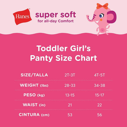 Hanes Culottes Coton pour Tout-Petites Filles, Paquet de 10, Taille 4/5, Couleurs Assorties