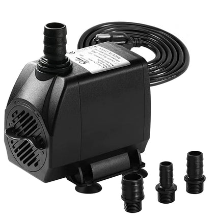 Simple Deluxe 660GPH 45W Bottom Suction Water Table Pump (2500L/H) with 3 Nozzles for Fish Tank, Pond, Aquarium, Hydroponics, Fountains, Black