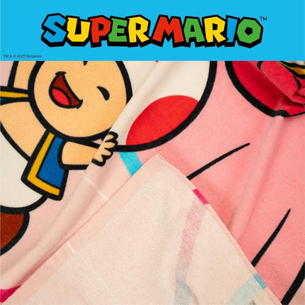Franco Super Mario Girl Princess Peach Kids Super Soft Cotton Bath/Pool/Beach Towel, 58 in x 28 in, (Officially Licensed Product)