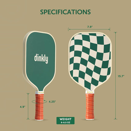 Dinkly Pickleball Paddles Set of 2 - USAPA Approved Graphite Pickleball Racket, 2 Pickleball Rackets, 4 Balls and 1 Portable Carry Bag, Pickle Ball Set for Men Women, Wave Check