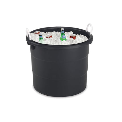 Tinas Homz con Asa de Cuerda, Negro, Juego de 2