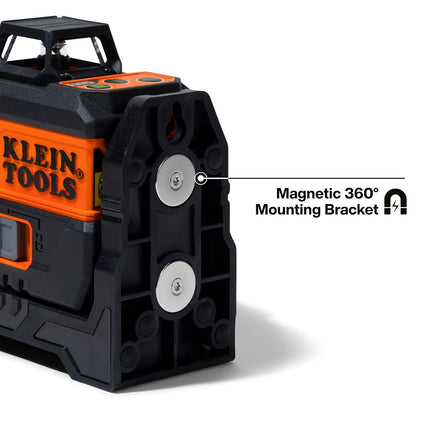 Klein Tools 93CPLG Compact Self-Leveling Laser Level, Bright Green Cross Line 360-Degree Laser Planes, Rechargeable, Magnetic Mount