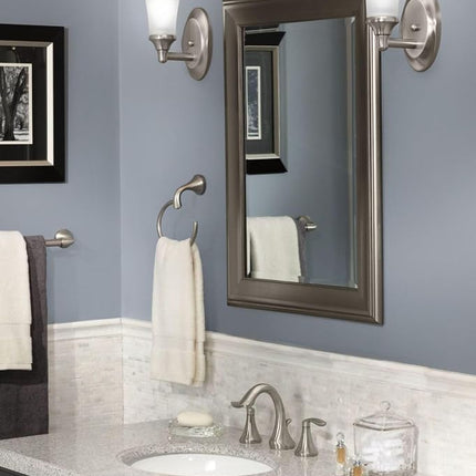 Moen YB2861CH Eva 1-Light Dual-Mount Bath Bathroom Vanity Fixture with Frosted Glass, Chrome