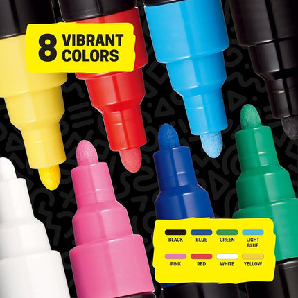 Posca Acrylic Paint Marker Set, 8 Color Medium, PC-5M, Version 2 (PC5M8SET)