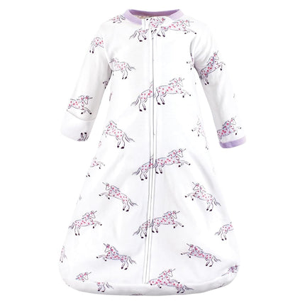Hudson Baby Sac de couchage portable en coton à manches longues, couverture, licorne florale, manches longues, 18-24 mois