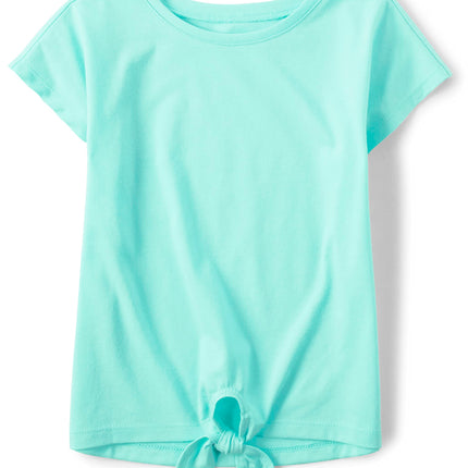 The Children's Place Girls' Short Sleeve Tie Front