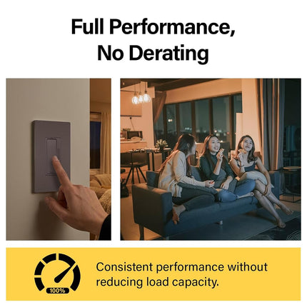 Legrand Radiant RH453PDBCCV6 450W Preset Decorator Rocker Dimmer Light Switch with Locator Light for Dimmable LED and CFL Bulbs, Single Pole/3-Way, Dark Bronze (1 Count)
