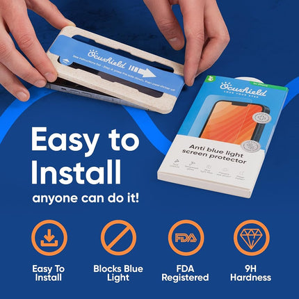 Ocushield Blue Light Screen Protector for iPhone 13 Regular/13 Pro/14/16E