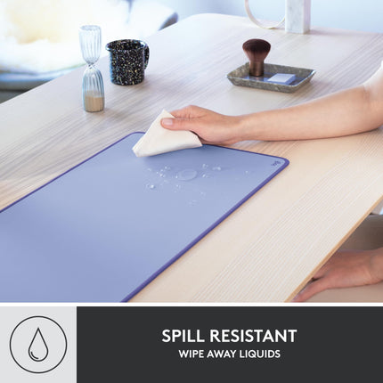 Logitech Desk Mat - Studio Series, Multifunctional Large Desk Pad, Extended Mouse Mat, Office Desk Protector with Anti-Slip Base, Spill-Resistant Durable Design, in Lilac