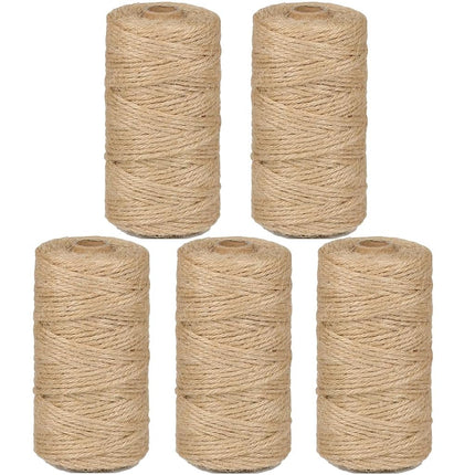 PerkDecor 5Pack 3mm Natural Jute Twine String 1640