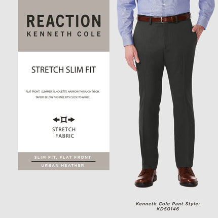 Kenneth Cole REACTION Men's Slim Fit Heather Dress Pant, Navy, 36W x 29L