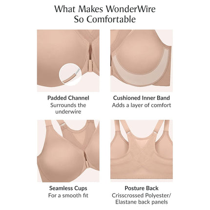 Glamorise Wonderwire Front-Closure Posture Back Underwire Bra 9265 (Women's & Women's Plus)