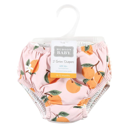 Hudson Baby Unisex Baby Swim Diapers, Oranges, 3 Toddler