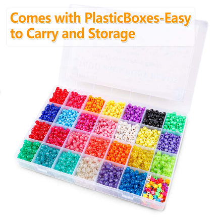 INSCRAFT Pony Beads, 4600 Pcs 9mm in 27 Colors