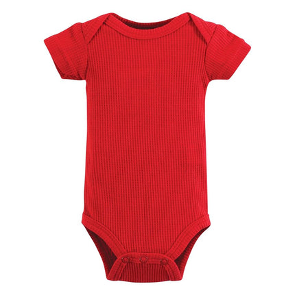 Hudson Baby Unisex Thermal Preemie Layette Set 4pc Short Sleeve Outfit, Girl Buffalo Plaid Short Sleeve, Preemie