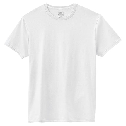 Fruit of the Loom Mens Tag-Free Cotton Undershirts, Regular - Crew - 4 Pack White, S