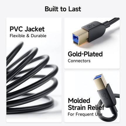 Cable Matters 5Gbps Long USB 3.0 Cable, USB A to B Cable, 15ft, Black