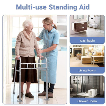 AZETIO Width & Height Adjustable Toilet Safety Rails - Bathroom Support