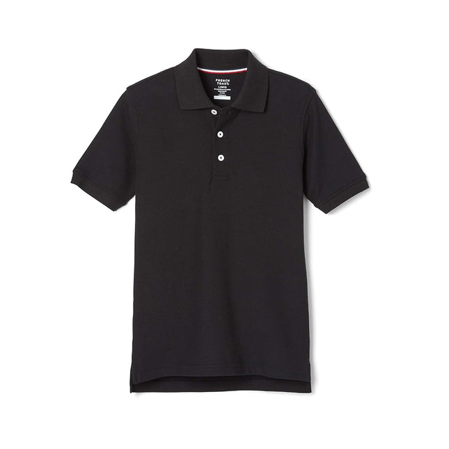 French Toast Boys' Short Sleeve Pique Polo, Black,