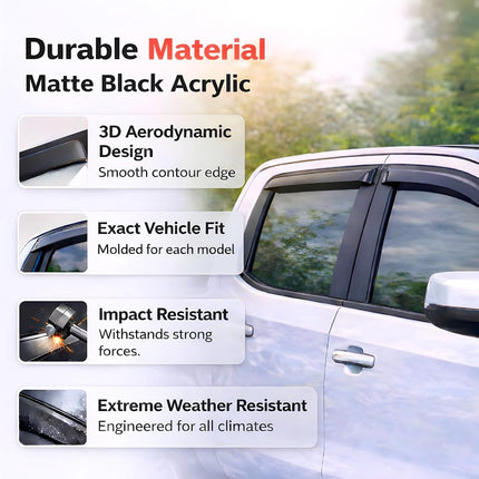 KPY Window Visor Compatible with Lexus RX330 RX350 RX400h 2004-2009, 4PC Rain Guard Side Window Vent Deflectors Tape-On Style, 2004 2005 2006 2007 2008 2009