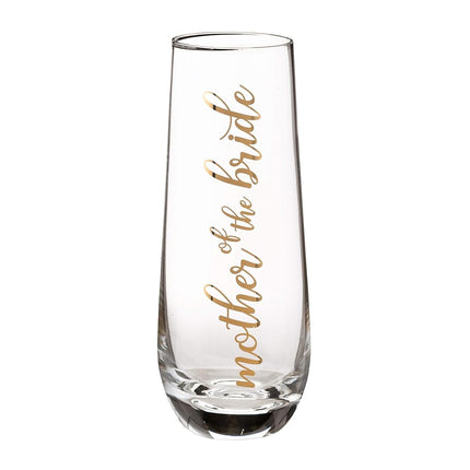 Lillian Rose Mother of Bride Stemless Champagne Wedding Toasting Glass, 1 Count (Pack of 1), Gold