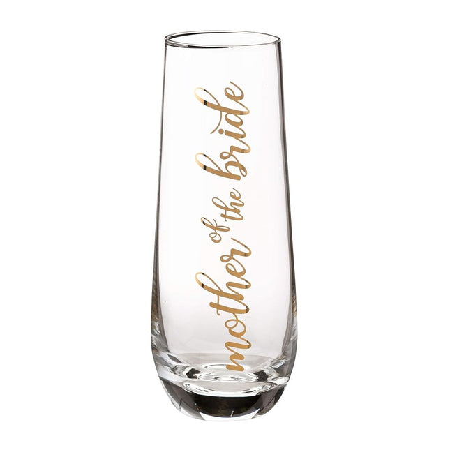 Lillian Rose Mother of Bride Stemless Champagne Wedding Toasting Glass, 1 Count (Pack of 1), Gold