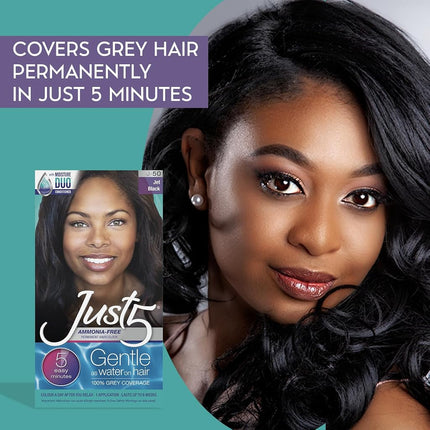 Just 5 Women's 5 Minute Permanent Hair Color, Black Noir