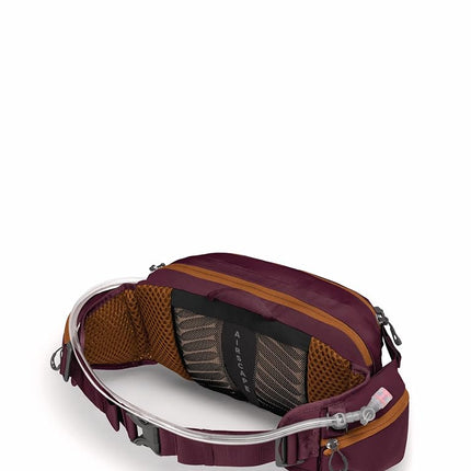 Sac banane de vélo unisexe Osprey Seral 7L avec poche à eau Hydraulics, couleur violet abricot