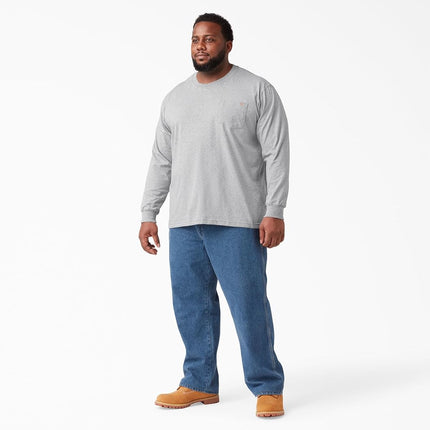 Dickies Men's Big-Tall Long Sleeve Heavyweight Crew Neck, Heather Gray, XX-Large/Tall